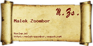 Malek Zsombor névjegykártya